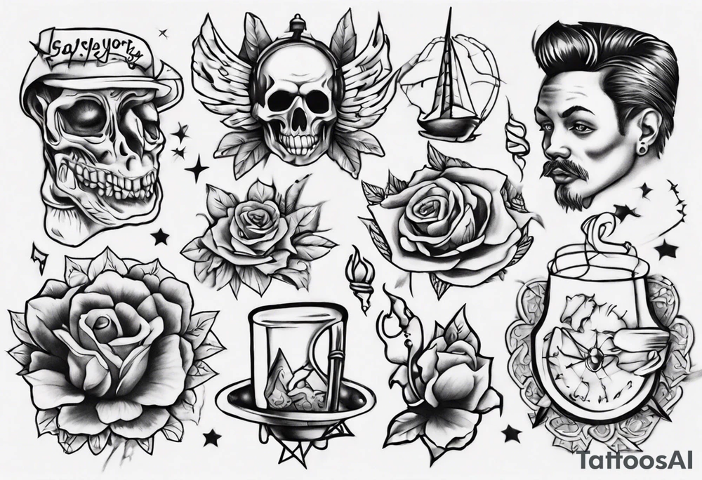 Make any sketch in the style of Saylor Jerry tattoo idea