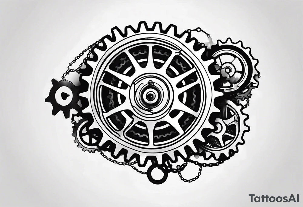 bicycle gear and chain as watch around wrist tattoo idea bicycle gear and chain as watch around wrist tattoo idea