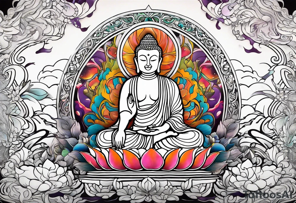 Budda dead rabbit fairtale tattoo idea