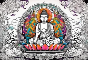 Budda dead rabbit fairtale tattoo idea