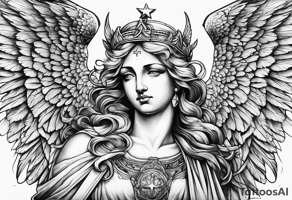God Christian angels tattoo idea