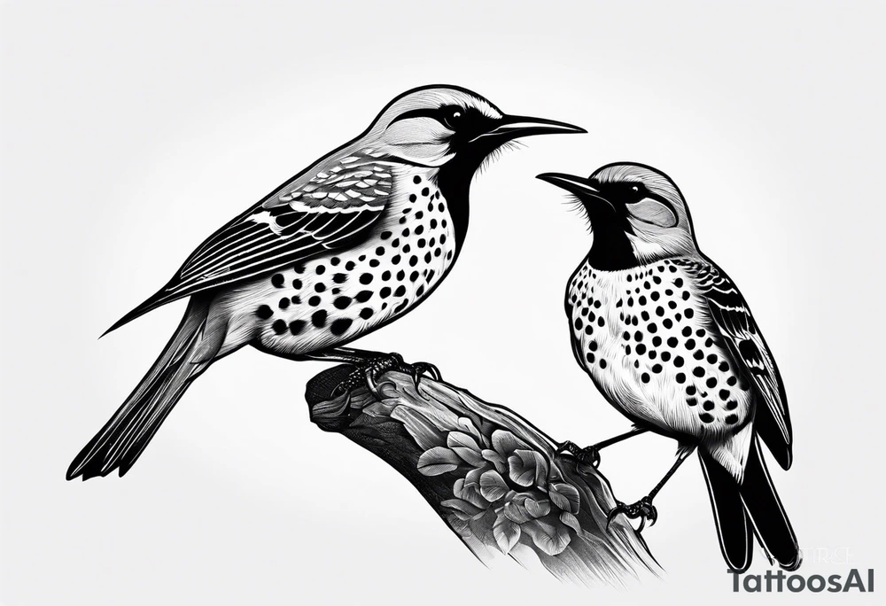 Flicker bird with baby tattoo idea