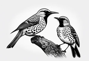 Flicker bird with baby tattoo idea