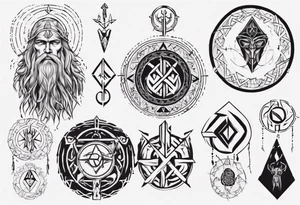 nordic god with rune tattoo idea