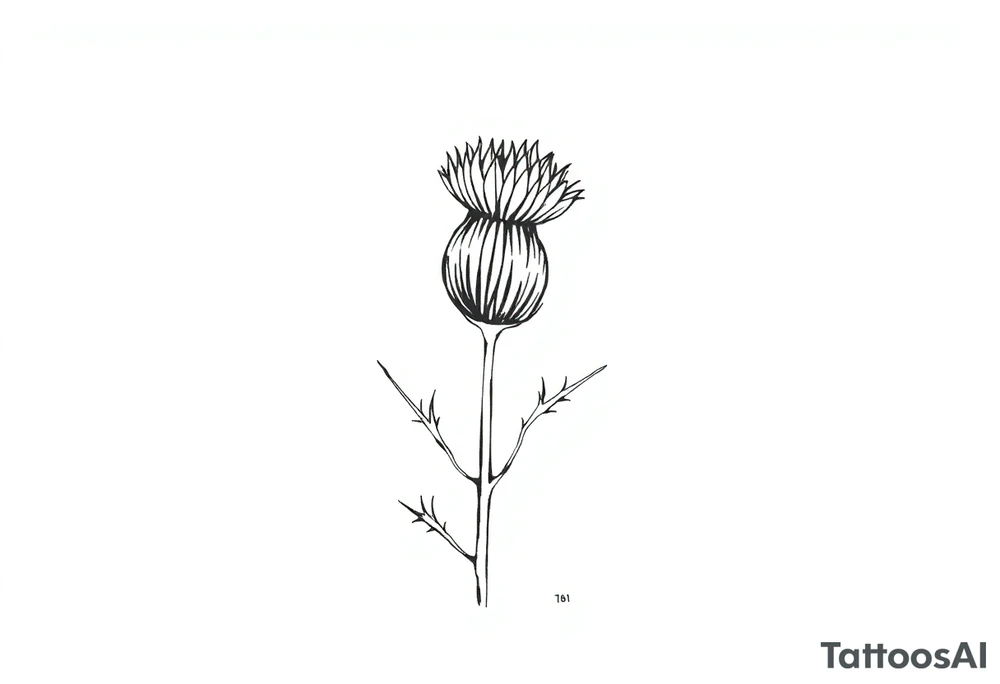 thistle minimalist tattoo idea