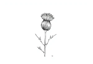 thistle minimalist tattoo idea