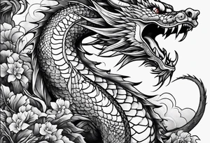 japanese dragon climbing tattoo idea