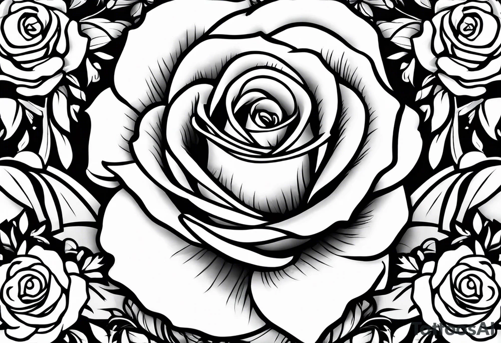 A lighting with roses around it tattoo idea