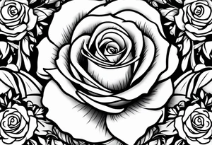 A lighting with roses around it tattoo idea