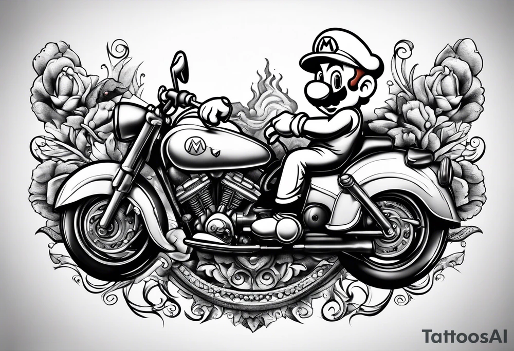 Mario riding bullet bill tattoo idea