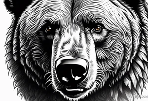Grizzly Bear with a look of strength in their eyes tattoo idea