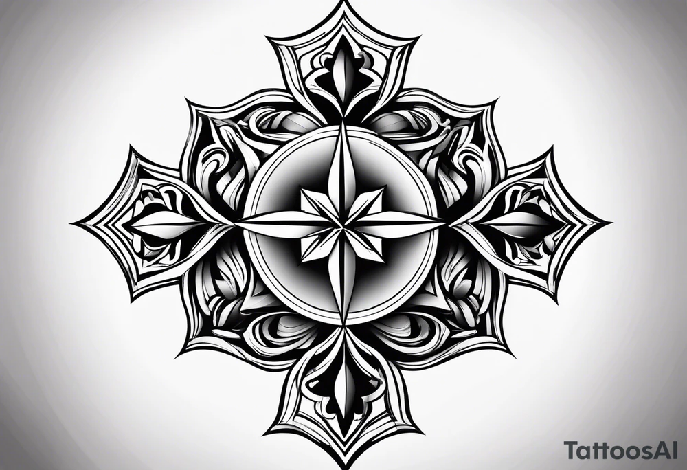 Simple Maltese cross tattoo idea