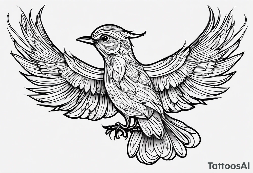small bird outline tattoo idea