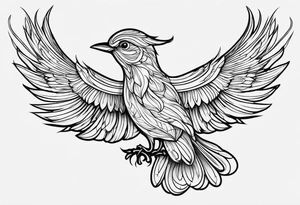 small bird outline tattoo idea