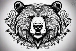 Bear face tattoo idea
