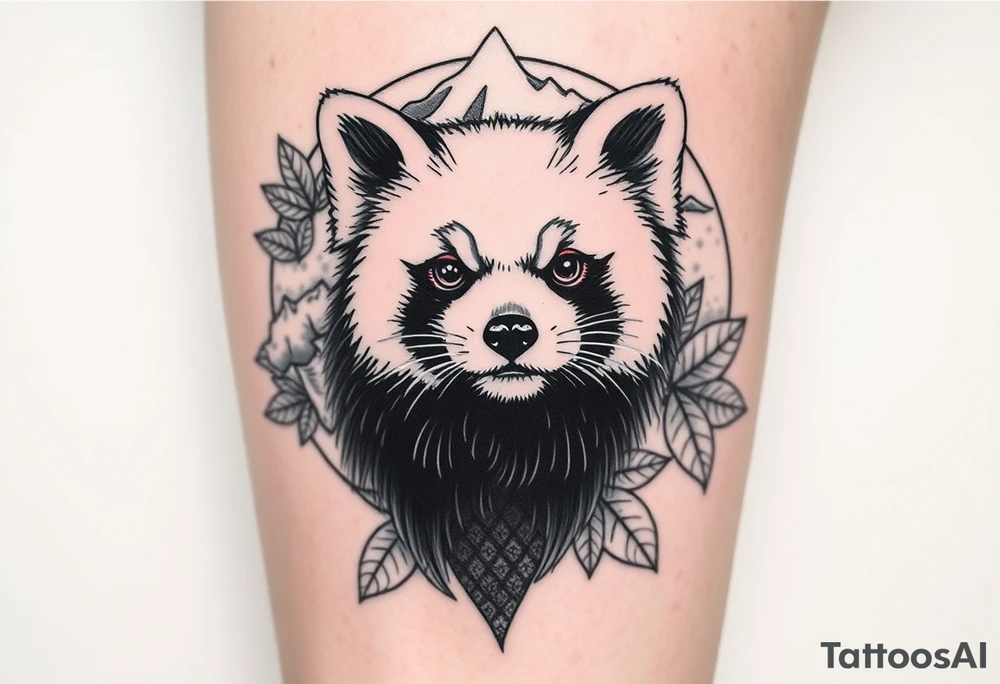 I’m after it being realistic and black and white with shading. For thigh

Having a red panda as the focal point.
The letters B and S incorporated.
Plus nods to
Harry Potter
Winnie the pooh
Avengers
Wild swimming
Mountains
Mcfly

In the back ground, waves, leaves to bring it together… tattoo idea