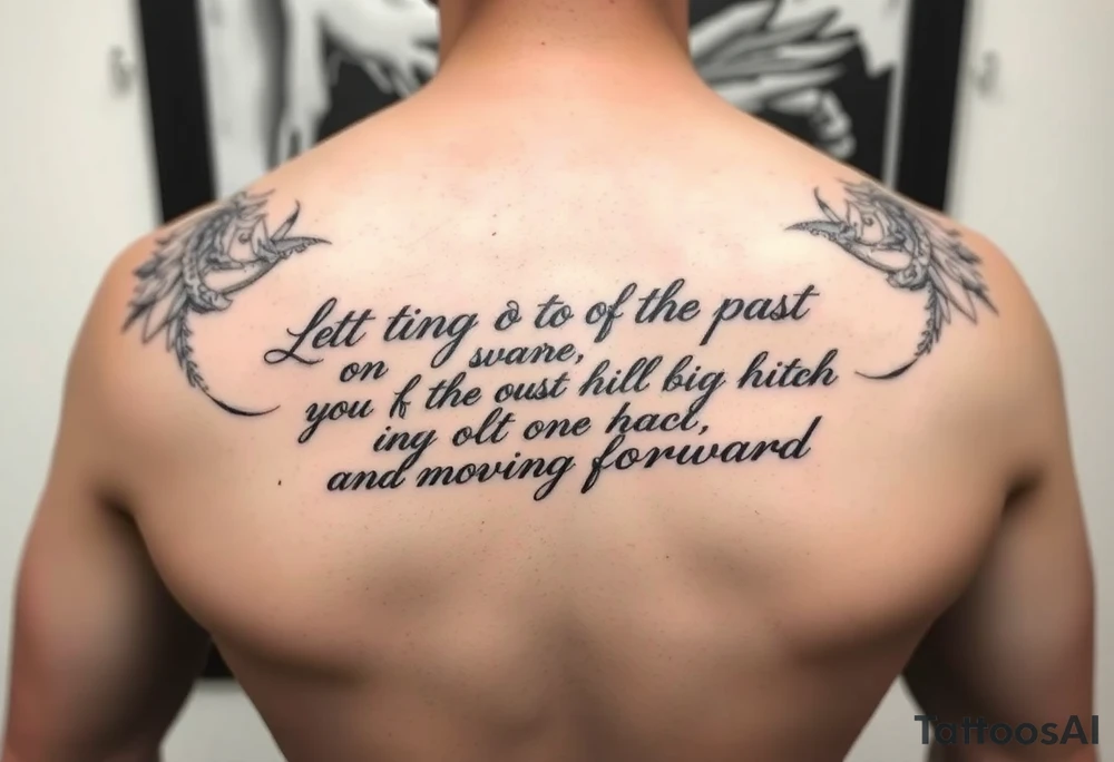 I want something that Covers up script writing on my ribs that explains letting go of the past and old habits and healing and moving forward tattoo idea