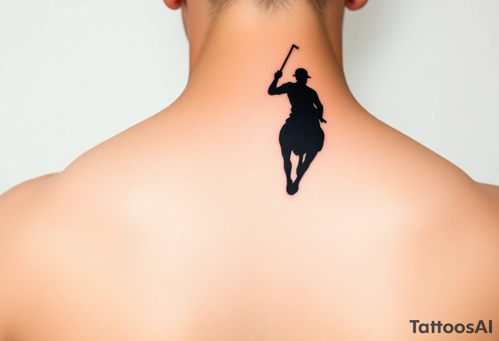 polo player silhouette tattoo idea
