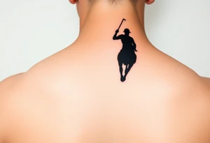 polo player silhouette tattoo idea