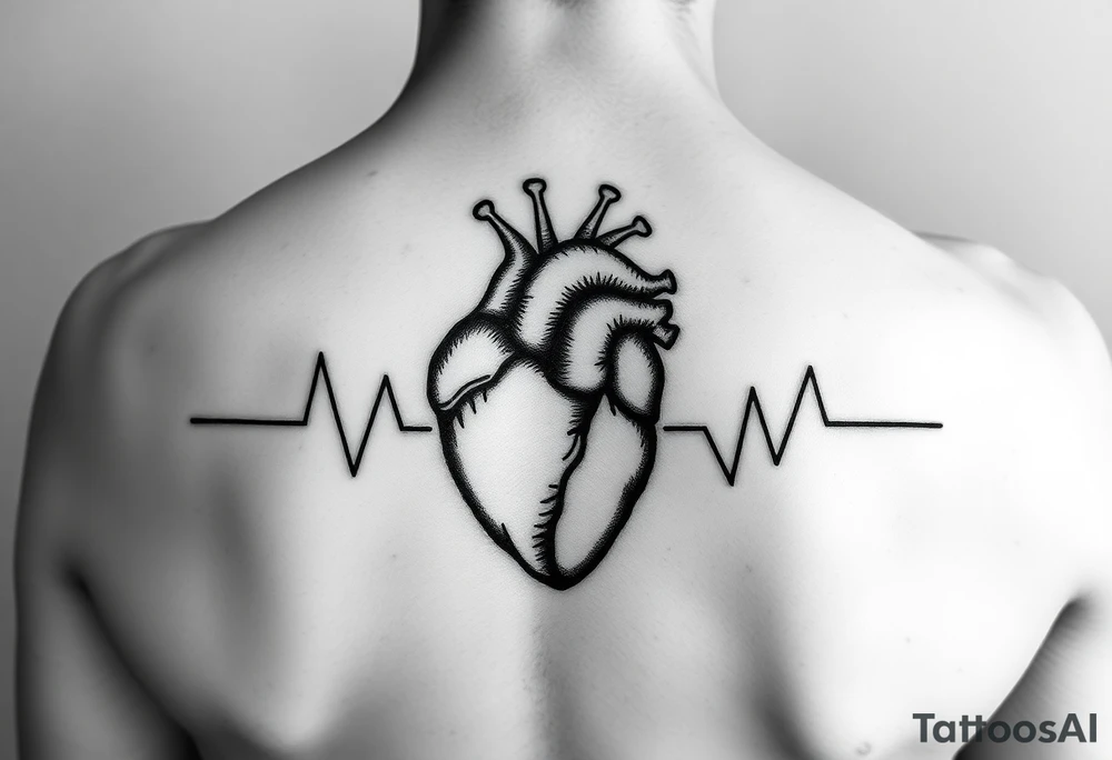 Heart beat with dob and dod tattoo idea