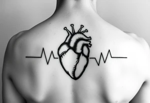 Heart beat with dob and dod tattoo idea