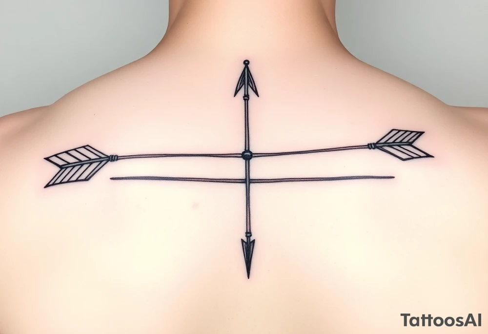 2 bow arrows one arrow is to incorporate the name Cameron and the other arrow is to incorporate the name Connor tattoo idea