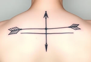 2 bow arrows one arrow is to incorporate the name Cameron and the other arrow is to incorporate the name Connor tattoo idea