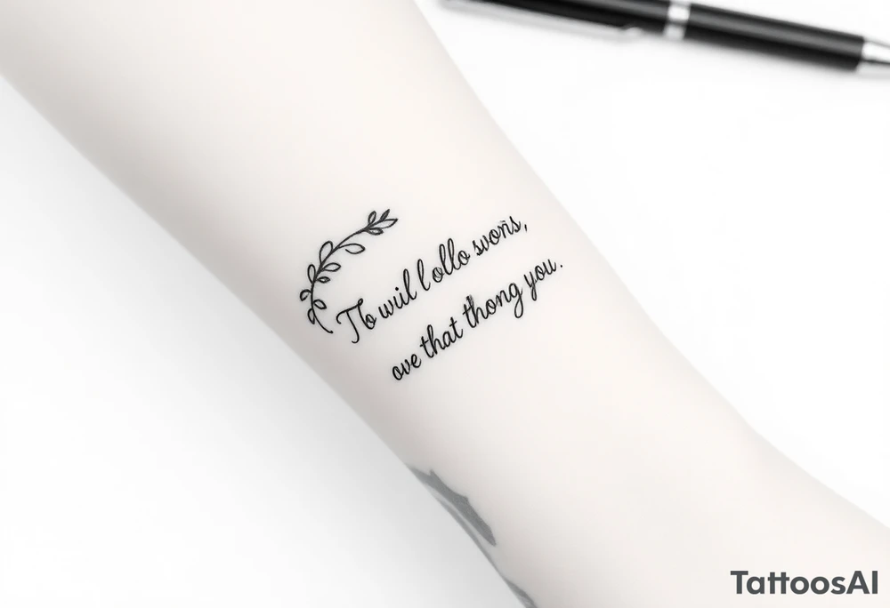 Poetry ink and pen , inspirational quote , tattoo idea