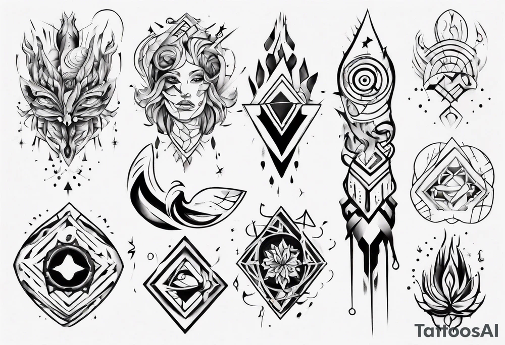 abstract tattoo on the hand tattoo idea