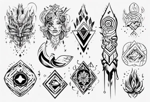 abstract tattoo on the hand tattoo idea
