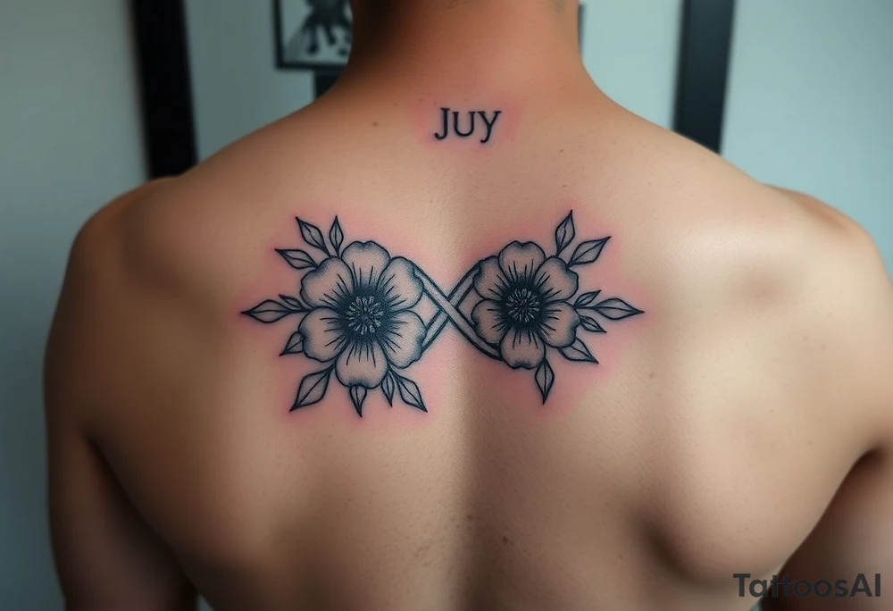 January December July birthday flower infinity sign jayden maya inside infinity sign tattoo idea