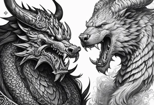 Norse mythology, ultra detail, realistic, nidhogg tattoo idea