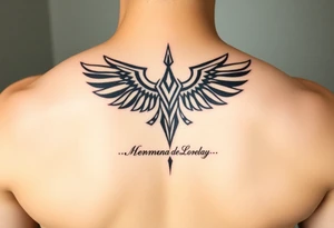 Crea un diseño significativo sobre la cultura egipcia y que tenga el nombre escrito por de bajo del diseño el nombre de mi hermana Lorelay para la parte baja del bíceps tattoo idea