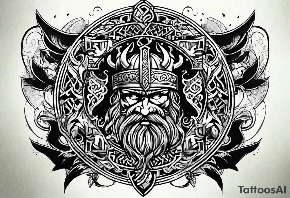 Basic viking tattoo with a symbolic 6 representing 6 brothers tattoo idea