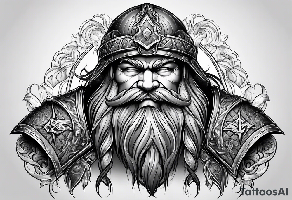 dwarf warrior tattoo idea