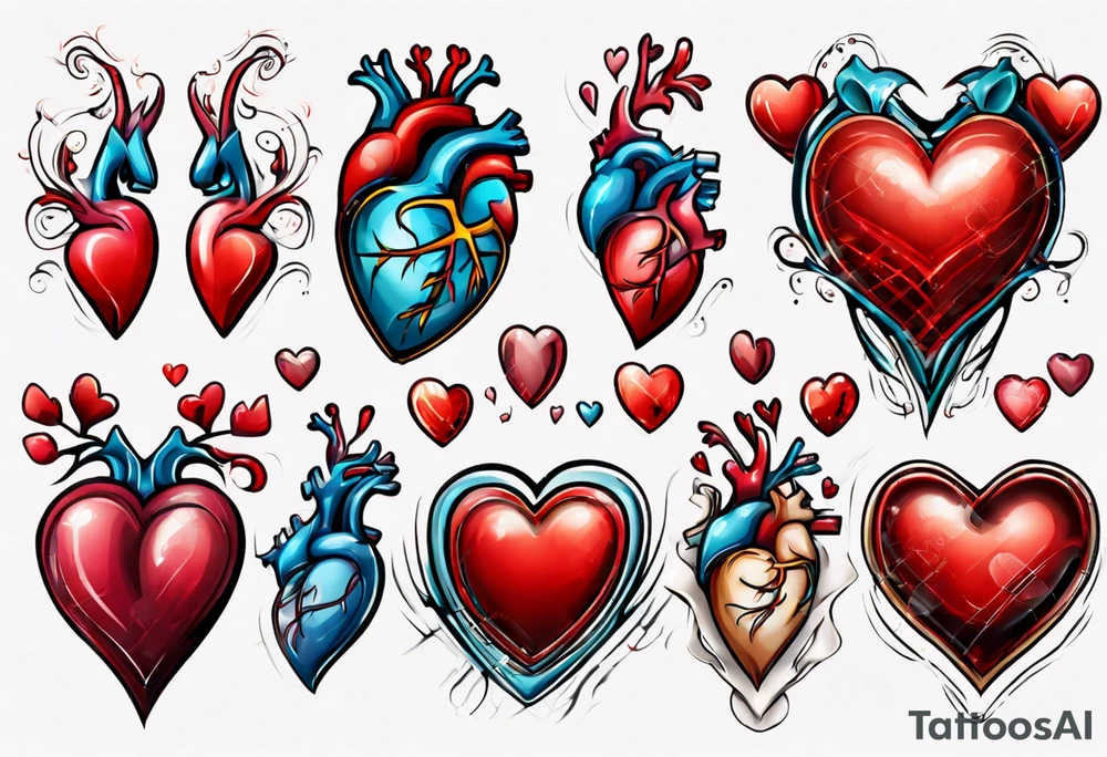 3d heart tattoo idea