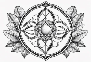 Cancer zodiac sign with leaf tattoo idea
