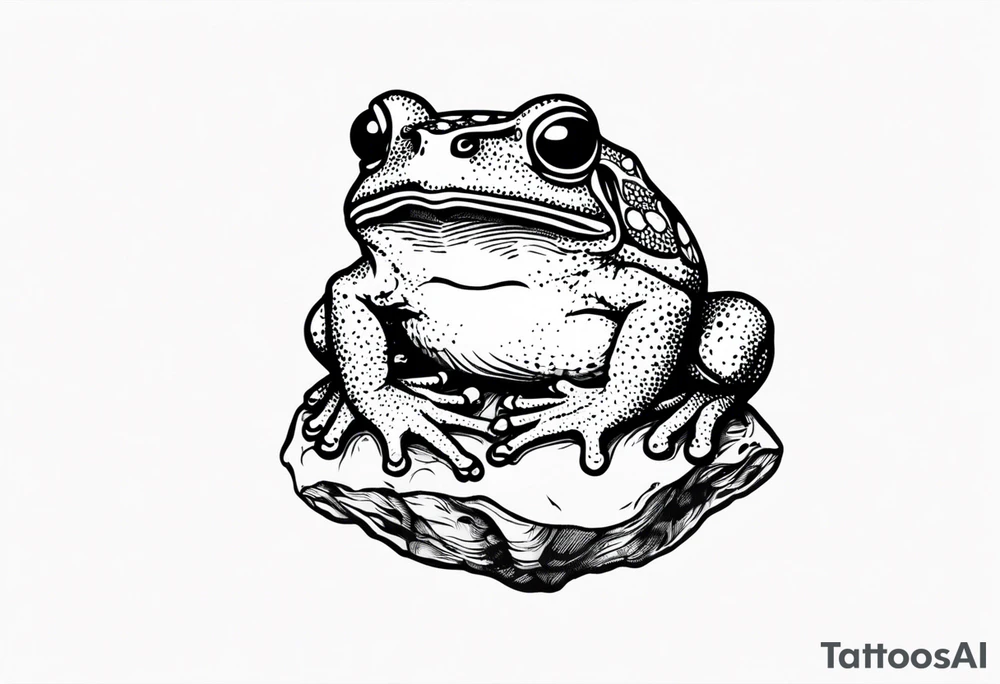 Toad in a child’s hand tattoo idea