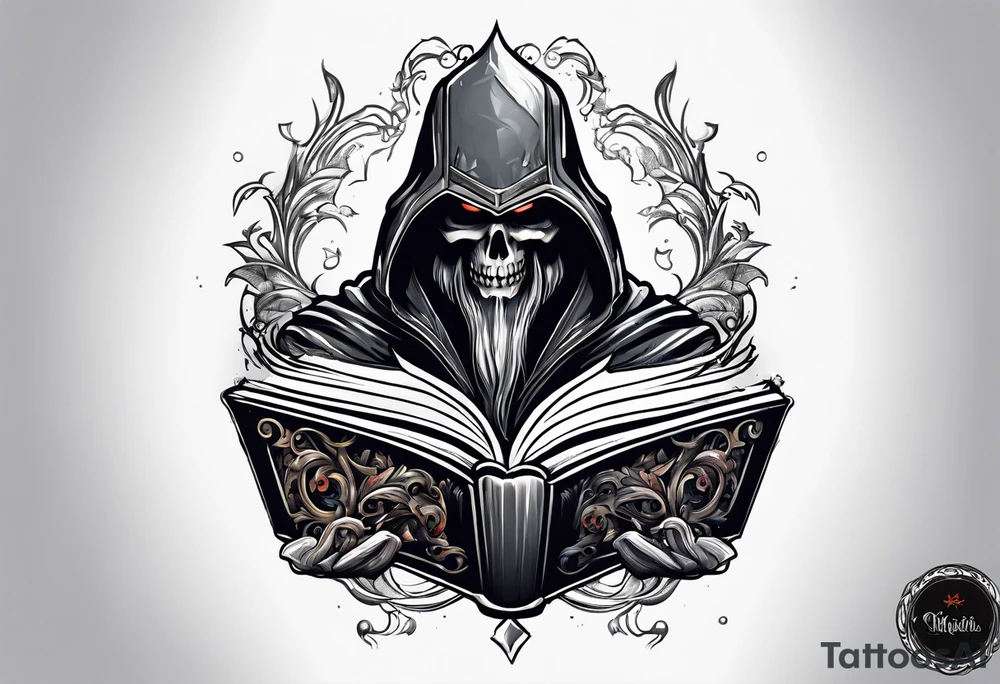wraith coming out of a book tattoo idea