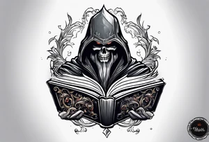 wraith coming out of a book tattoo idea