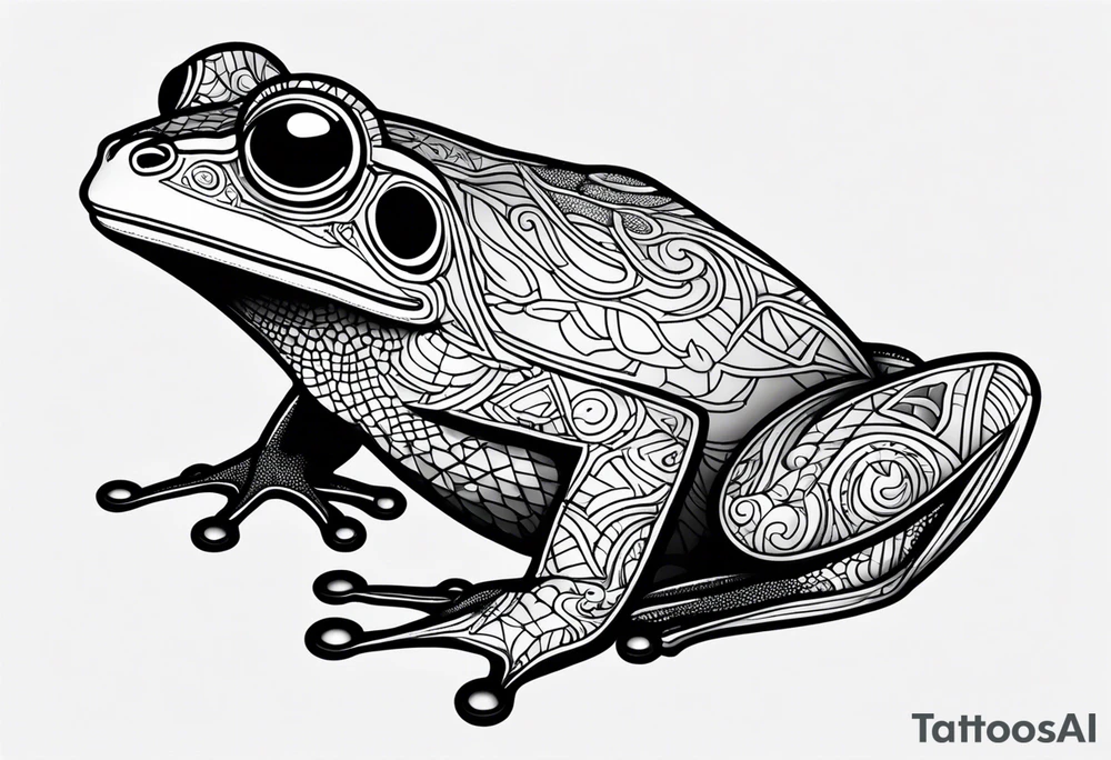 a psychedelic frog tattoo idea