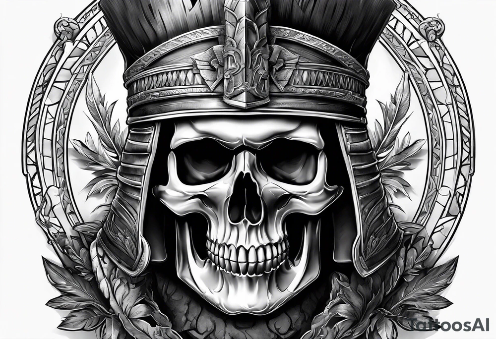 roman soldier skull tattoo idea