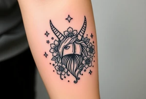 Capricorn head and body y starsign  10x10 cm 

Flowers or stars tattoo idea