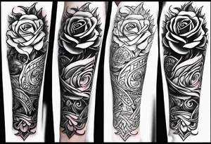 LAGUNA (last name tatttoo on forearm with words only and a rose) tattoo idea