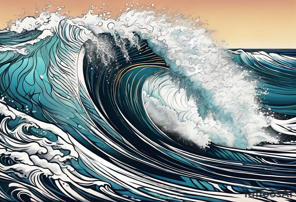 waves;  
"come what may"; outside forearm not an oval tattoo idea