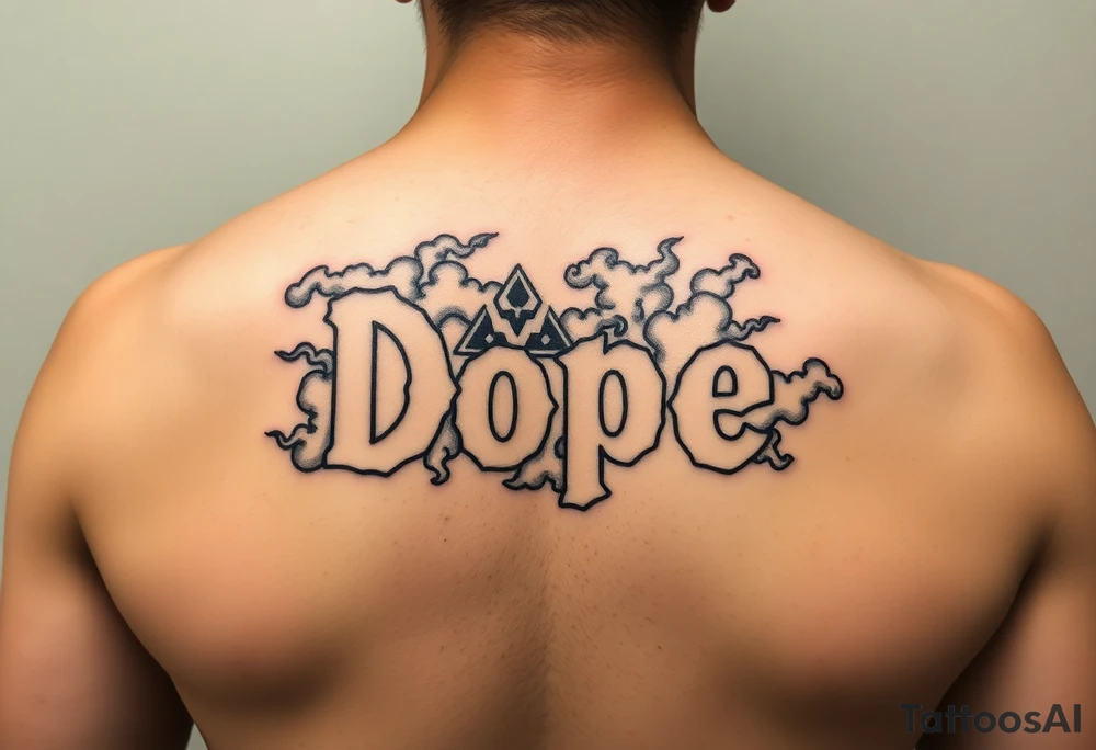 Dope spelled out in smoke
Clouds tattoo idea