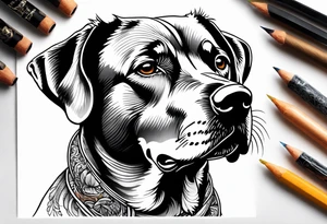dog wearing a smoking tattoo idea