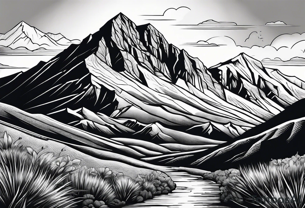 Pikes peak Colorado mountain tattoo idea