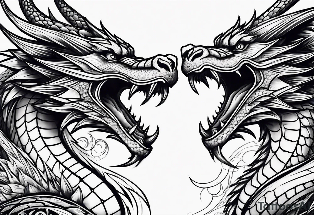 roaring dragons tattoo idea