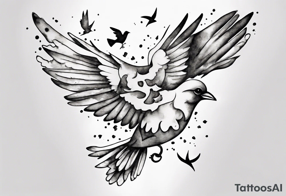 jigsaw puzzle piece with birds flying from it tattoo idea